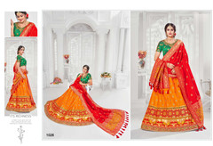 Orange color Silk Jacquard Fabric Lehenga Choli