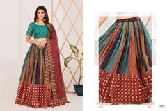 Multicolor Silk Fabric Lehenga Choli