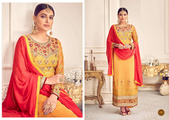 Yellow color Viscose Georgette Fabric Suit