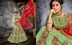 Elegant Green Silk Lehenga Choli5129