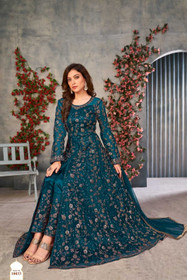 Blue color Net Fabric Indowestern style Suit