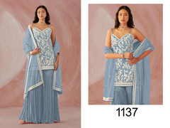 Blue color Georgette Fabric Party Wear Suit