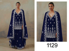 Blue color Georgette Fabric Indowestern style Suit