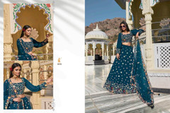 Blue color Georgette Fabric Lehenga Choli