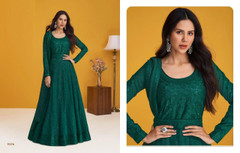 Green Silk Fabric Full Sleeves Floor Length Anarkali style Suit