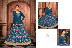 Blue color Chinnon Silk Fabric Lehenga Choli