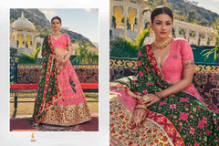 Pink color Organza Fabric Lehenga Choli