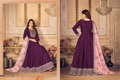 Wine color Silk Fabric Full Sleeves Floor Length Anarkali style Suit