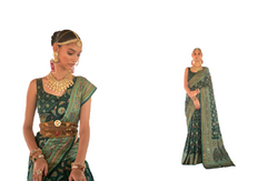 Green color Silk Fabric Saree