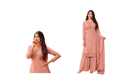 Peach color Heavy Faux Georgette Fabric Suit