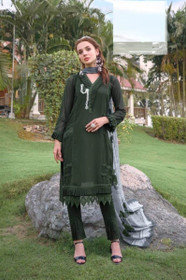 Dark Green color Georgette Fabric Suit