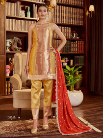 Yellow color Art Silk Fabric Suit