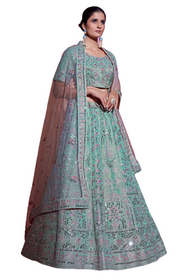 Blue color Gota Silk Fabric Embroidered Lehenga Choli