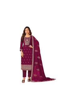 Magenta color Georgette Fabric Suit