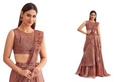 Brown color Silk Fabric Lehenga Choli