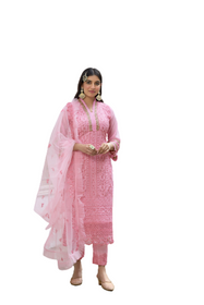Pink color Georgette Fabric Suit