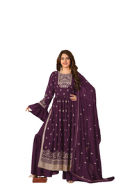 Purple color Georgette Fabric Indowestern style Suit