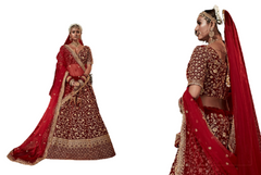 Fabulous Maroon color Velvet Fabric Lehenga Choli1046