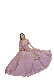 Mauve color Art Silk Fabric Embroidered Lehenga Choli