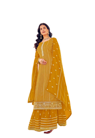 Yellow color Georgette Fabric Suit