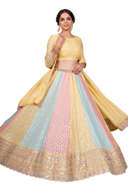 Multicolor Georgette Fabric Lehenga Choli