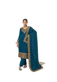 Blue color Vichitra Fabric Party wear Suit