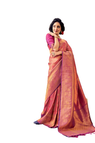 Purple color Handloom Weaving Silk Fabric Saree