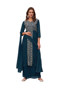 Blue color Georgette Fabric Suit