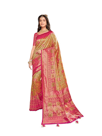 Green color Banarasi Silk Fabric Saree