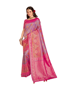 Light Purple color Banarasi Silk Fabric Saree