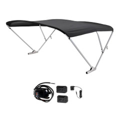 SureShade Battery Powered Bimini - Clear Anodized Frame  Black Fabric [2021133086]