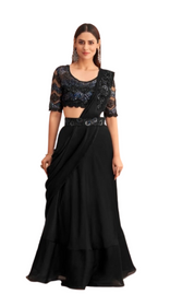 Black color Silk Fabric Lehenga Choli