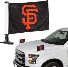 FANMATS 61851 San Francisco Giants Ambassador Car Flags - 2 Pack Mini Auto Flags, 4in X 6in, Perfect for Hood or Trunk
