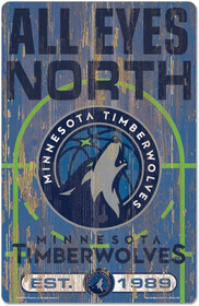 WinCraft NBA Minnesota Timberwolves 72518010 Wood Sign, 11" x 17", Black