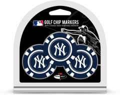 Team Golf MLB Golf Chip Ball Markers (3 Count), Poker Chip Size with Pop Out Smaller Double-Sided Enamel Markers, New York Yankees