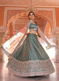 Beautiful Sea Green Traditional Embroidered Lehenga Choli