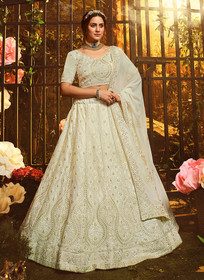 Beautiful Off White Wedding Lehenga Choli