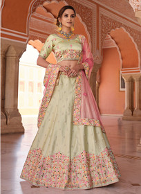 Beautiful Pale Green Traditional Embroidered Lehenga Choli