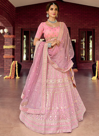 Beautiful Soft Pink Gotta Patti Embroidered Wedding Lehenga Choli