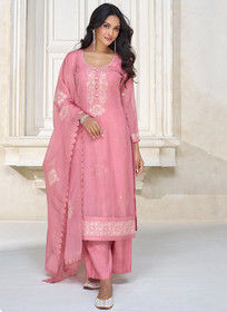 Beautiful Pink Sequence Embroidery Traditional Salwar Kameez