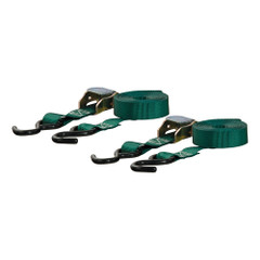 CURT 15 Dark Green Cargo Straps w\/"S" Hooks - 300 lbs - 2 Pack [83015]