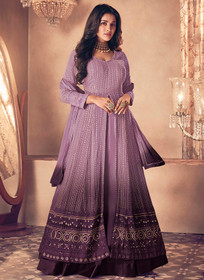 Beautiful Purple Traditional Sequence Embroidered Wedding Anarkali Lehenga5