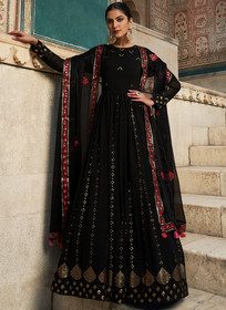 Beautiful Black Sequence Embroidery Wedding Anarkali Suit75