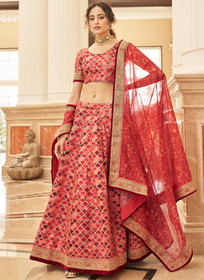 Beautiful Bridal Red Embroidery Wedding Lehenga Choli25