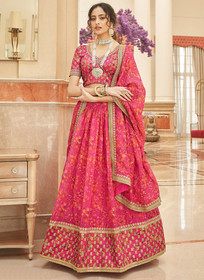 Beautiful Hot Pink Embroidery Wedding Lehenga Choli30