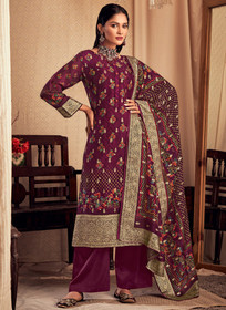 Beautiful Deep Wine Printed Viscose Jacquard Salwar Kameez180