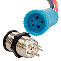 Bluewater 22mm In Rush Push Button Switch - Nav\/Anc Contact - Blue\/Green\/Red LED [9059-3114-1]