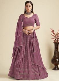 Beautiful Mauve Sequence Embroidery Traditional Lehenga Choli539