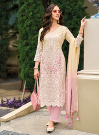 Beautiful Light Pink Multi Embroidery Traditional Salwar Suit548