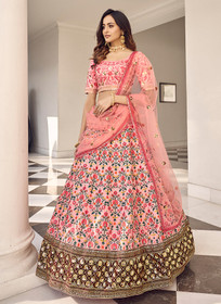 Beautiful Pink Embroidery Festive Lehenga Choli721